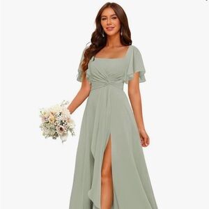 Light green bridesmaid dress